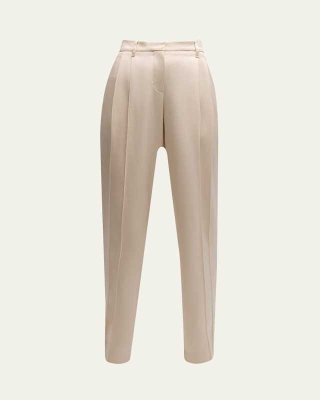 Pintuck Couture Satin Cady Loose Pants
